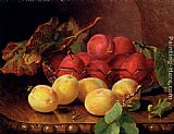 Plums On A Table In A Glass Bowl by Eloise Harriet Stannard